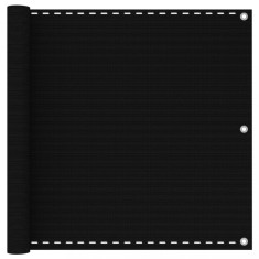 vidaXL Paravan de balcon, negru, 90x400 cm, HDPE foto