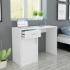 Birou alb vidaXL cu sertar și dulap, 100x40x73 cm, birou calculator, lemn prelucrat+mdf