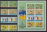 Niue 1980 - Jocurile Olimpice - Moscova, Serie + Bloc, MNH
