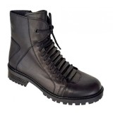 Ghete dama din piele naturala cu siret si fermoar Anda ANDAN