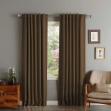Set draperii din catifea cu rejansa transparenta cu ate pentru galerie, Madison, 250x220 cm, densitate 700 g/ml, Dark chocolate, 2 buc