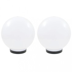 Lampi bol cu LED 2 buc, sferice, 25 cm, PMMA foto