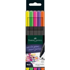 LINER 0.4MM SET 5 BUC NEON GRIP FABER-CASTELL
