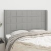 VidaXL Tăblie de pat cu aripioare gri deschis 147x16x118/128 cm textil 3119578