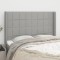 vidaXL Tăblie de pat cu aripioare gri deschis 147x16x118/128 cm textil 3119578