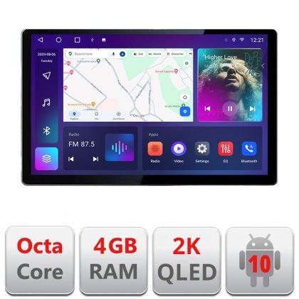 Navigatie dedicata Hyundai Kona N-1058 Edonav ecran 13&quot; 2K 8 si 128 Android Waze USB Navigatie 4G 360 Toslink Youtube Radio KIT-10 CarStore Technology