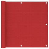 VidaXL Paravan de balcon, roșu, 90 x 500 cm, HDPE