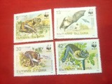 Bloc si Serie 4 valori Bulgaria 1989 - Fauna - Lilieci