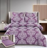 Lenjerie Pat Jacquard Emeghara Jx005, Jacquard, 6 Piese, Fara Elastic, Lila