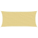 vidaXL P&acirc;nză de umbră Galben și alb 2 x 5 m HDPE 42032821