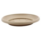Farfurie ghiveci Critex Infinity, plastic, rotunda, crem, D 31 cm