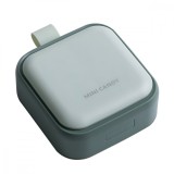 Cutie depozitare medicamente mini, flippy, 4 compartimente, inchidere etans, portabila, patrat, verde, pp, 7.5x7.5x3 cm