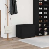 Banca Depozitare vidaXL Negru Stejar 60cm, Lemn, Perna Confort, Hol/Dormitor, Design Modern, Max 150kg