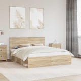 Cumpara ieftin Cadru de pat Stejar Sonoma 160 x 200 cm Lemn de pin masiv