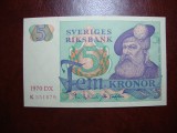 SUEDIA 5 KRONOR 1970 AUNC/UNC