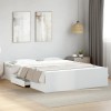 Cadru pat cu sertare alb extralucios 150x200 cm, lemn prelucrat