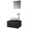 Set mobilier baie 4 piese cu chiuveta si robinet incluse, Negru
