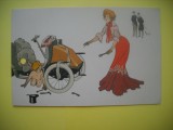 HOPCT 509 U - DOAMNA....[ STAREA CARE SE VEDE ] . -GERMANIA -CARICATURA VECHE-EUROPA --NECIRCULATA