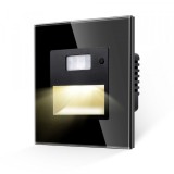 Spot LED Scara cu senzor din sticla negru 1.5W 86x86x32mm 1800K-7500K SPN1429B