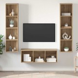Cumpara ieftin Set comoda TV 3 buc. 37 x 37 x 142,5 cm Stejar Artizanal