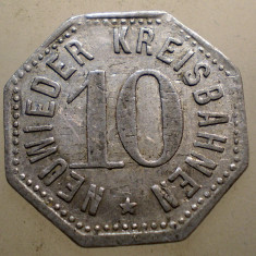 1.131 GERMANIA JETON TRANSPORT NEUWIEDER KREISBAHNEN 10 PFENNIG 20,5mm Al.