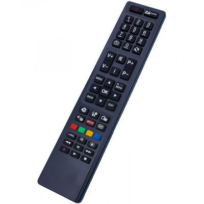 Telecomanda pentru LCD/LED LUXOR cu Netflix RC4848, neagra cu functiile telecomenzii originale foto