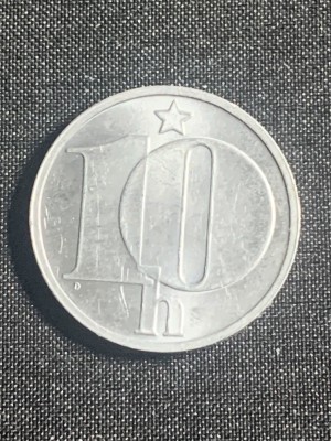 Moneda Cehoslovacia 10 haleri 1980 foto