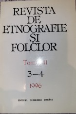 Revista de etnografie si folclor nr. 3-4 1996 ( Editura Academiei Romane)