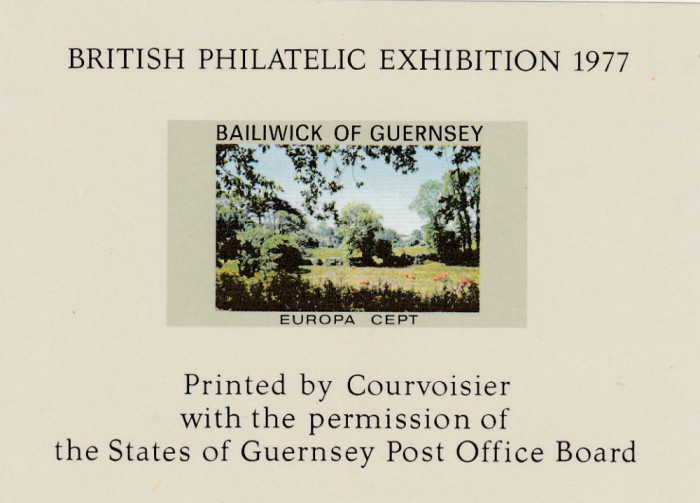 Guernisey 1977 - Europa Cept,,Expozitia Filatelica Anglia 1977,colita dantelata
