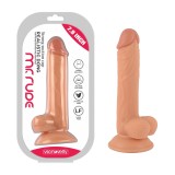 Dildo Realistic Mr Rude 20cm, PVC, Baza Ventuza, Fara Ftalati, Culoare Natural
