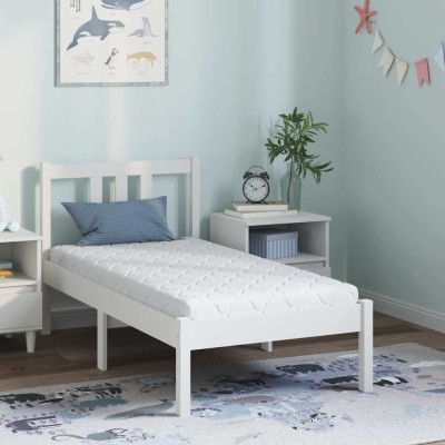 vidaXL Saltea cu Strat de Nucă de Cocos Alb 160 x 80 cm Spumă PU 4106377 foto
