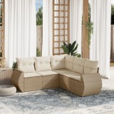 VidaXL Set canapele de grădină cu perne, 5 piese, bej, poliratan 3253685
