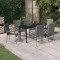 vidaXL Set mobilier de grădină, 7 piese, gri și negru 3099392