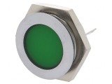 Lampă LED verde 12V 22mm IP67 metal