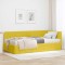 vidaXL Cadru de pat colțar cu saltea Galben 100 x 200 cm Catifea 3393874
