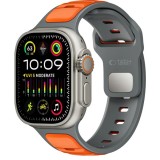 Curea Tech-Protect Iconband Line pentru Apple Watch 49mm / 46mm / 45mm / 44mm Series, Gri Portocalie