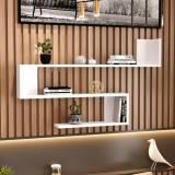 Raft de perete Kitee 71,5x120x14,5cm pal alb [en.casa] HausGarden Leisure