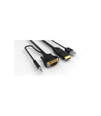 Cablu HDMI cu chip la VGA cu audio si alimentare USB 1.8m WELL foto