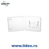 Carcasa pentru memorie USB din plastic transparent, super clear, auto-reglabila, Dvision, 100 x 94x 16 mm