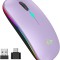 Mouse Wireless TQQ, 2.4Ghz USB, Bluetooth, urmarire optica 1600 DPI, Mouse LED re&icirc;ncărcabil cu mod dublu pentru Laptop, PC, iOS, Android, iPad, Window