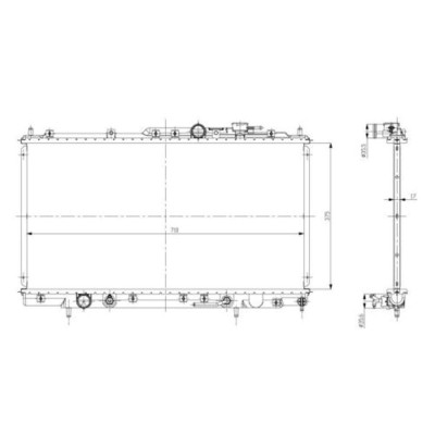 Radiator racire Mitsubishi Galant (Ea0), 01.1999-12.2002, Motorizare 2, 4 110kw Benzina, tip climatizare Cu/fara AC, cutie automata, tip Denso, diame foto