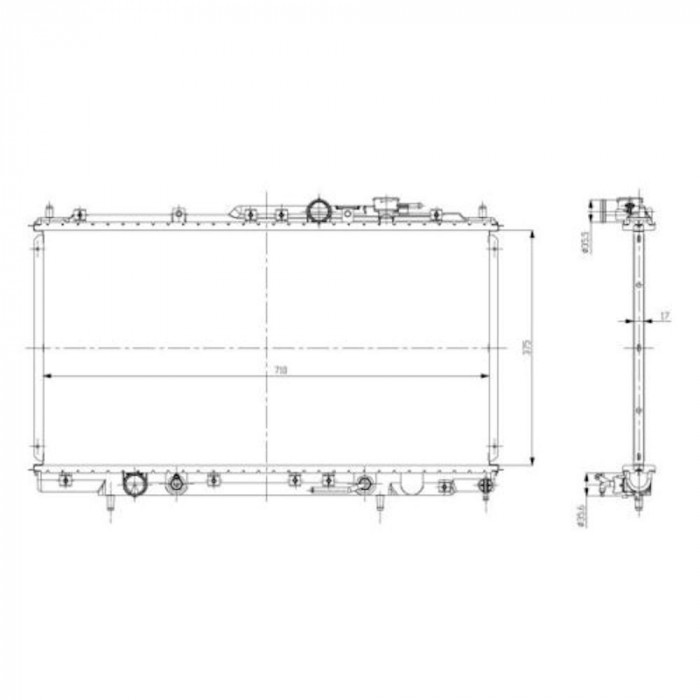 Radiator racire Mitsubishi Galant (Ea0), 01.1999-12.2002, Motorizare 2, 4 110kw Benzina, tip climatizare Cu/fara AC, cutie automata, tip Denso, diame