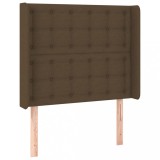 Cumpara ieftin Tablie de pat cu aripioare maro inchis 83x16x118/128 cm textil