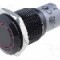 Intrerupator anti-vandalism, ON-(ON), &Oslash;16mm, ONPOW - LAS2-GQF-11E/R/24V/A/FP