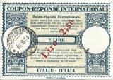 A4036N Coupon-reponse international Italia 2 lire supratipar Lire 2,50, 1939/Coupon-reponse international Italia 2 lire overprint Lire 2,50, 1939