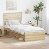 Cumpara ieftin Cadru de pat Stejar Sonoma 75 x 190 cm Lemn de pin masiv