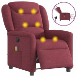 VidaXL Fotoliu electric de masaj rabatabil, roșu vin, textil
