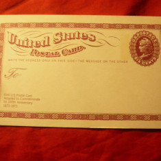 Carte Postala Aniversara - 100 Ani Prima Carte Postala SUA 1973