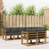 vidaXL Set de canapele de exterior cu pernă 8 pcs Natural și Antracit 3366555