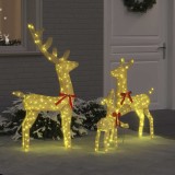 vidaXL Familia Renilor 3 pcs Alb cald 68 x 26 x 127 cm țesătură 42019054